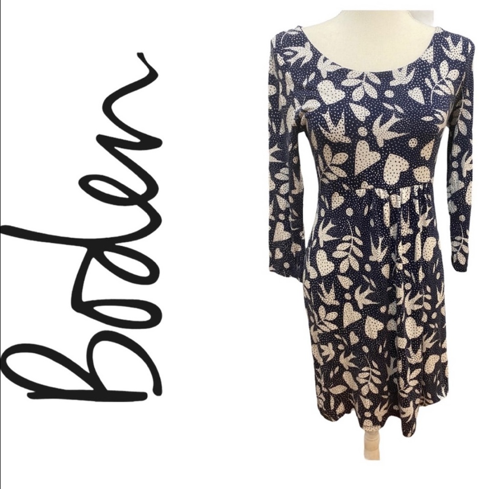 Boden Must Have Tunic Dress Blue Dove Peace Hearts